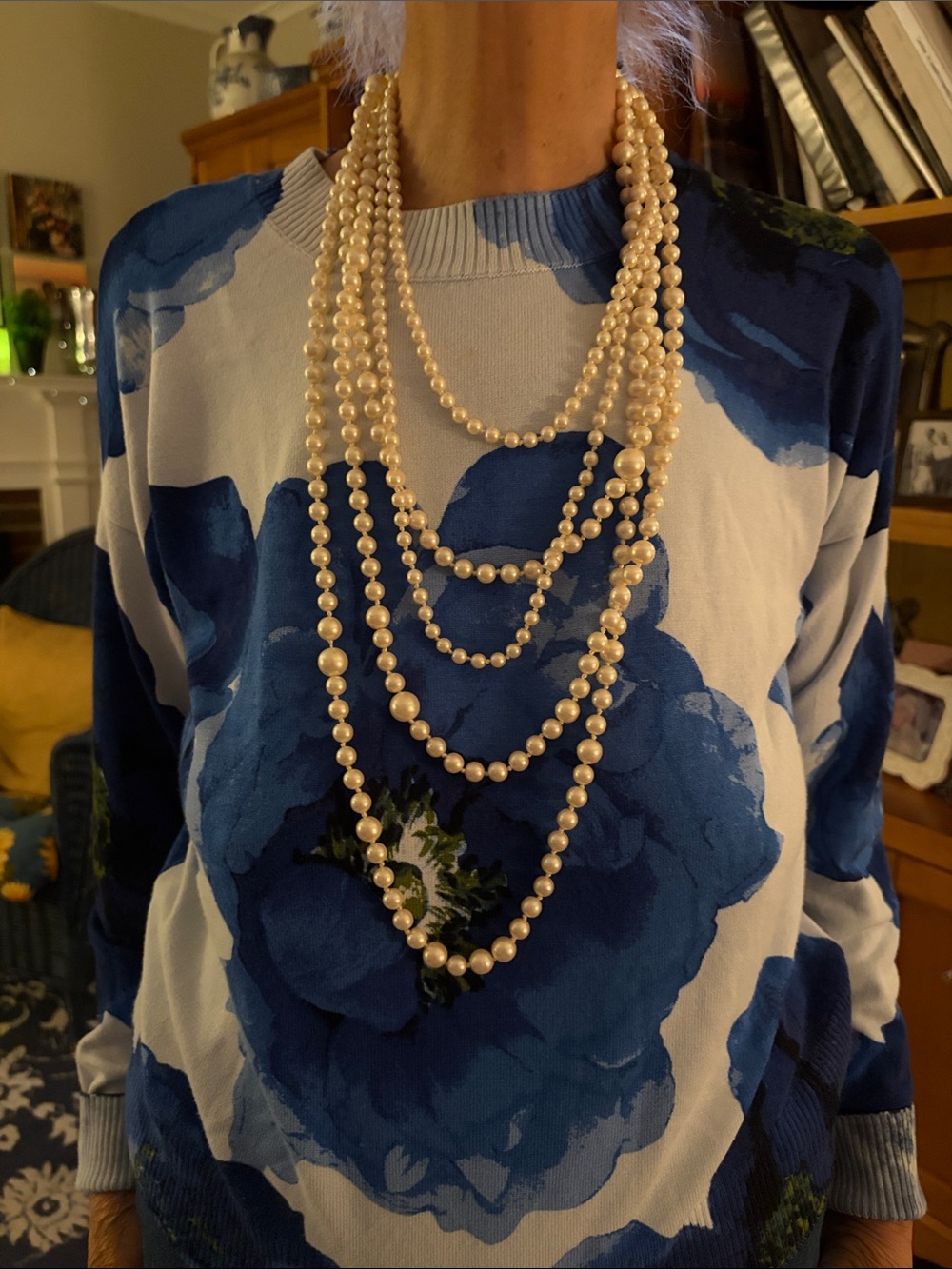 Classic Faux Ivory Pearl Multi-Strand Necklace - Women Jewelry